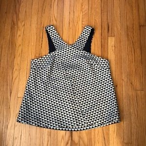 Blue pattern top bought at Anthropologie